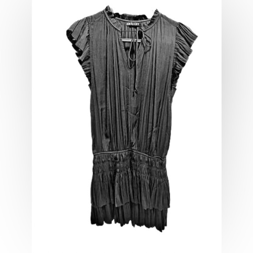 Black Ruffled Sleeved Dress